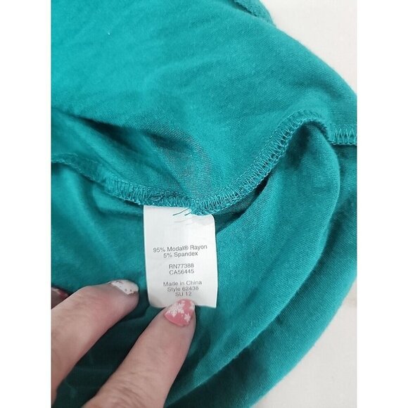 J. Crew Dress Maxi Green Color One Shoulder Pockets Women's Medium - Picture 8 of 9